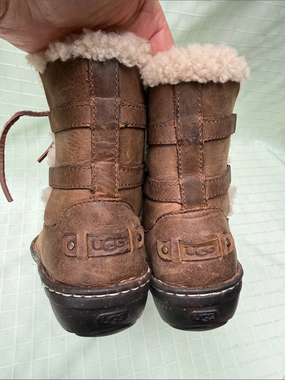UGG Brown Shearling-Lined Winter Ankle Boots